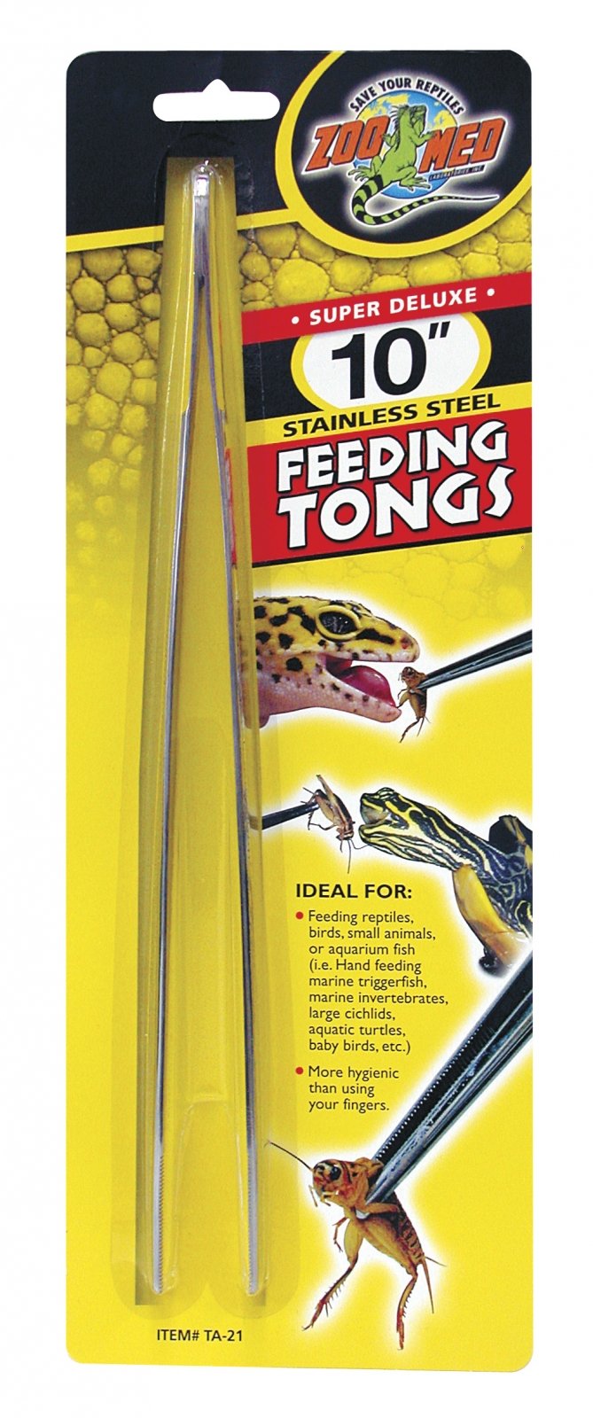 ZOOMED Feeding Tongs pince 25cm en acier inoxydable pour le nourrissage manuel des réptiles et autres animaux