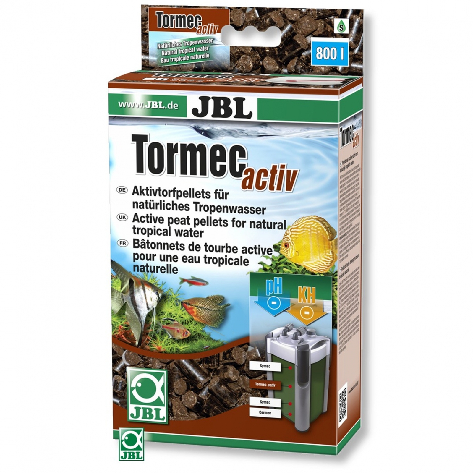 JBL Tormec Activ 1L bâtonnets de tourbe pour une eau tropicale naturellement ambrée et acide