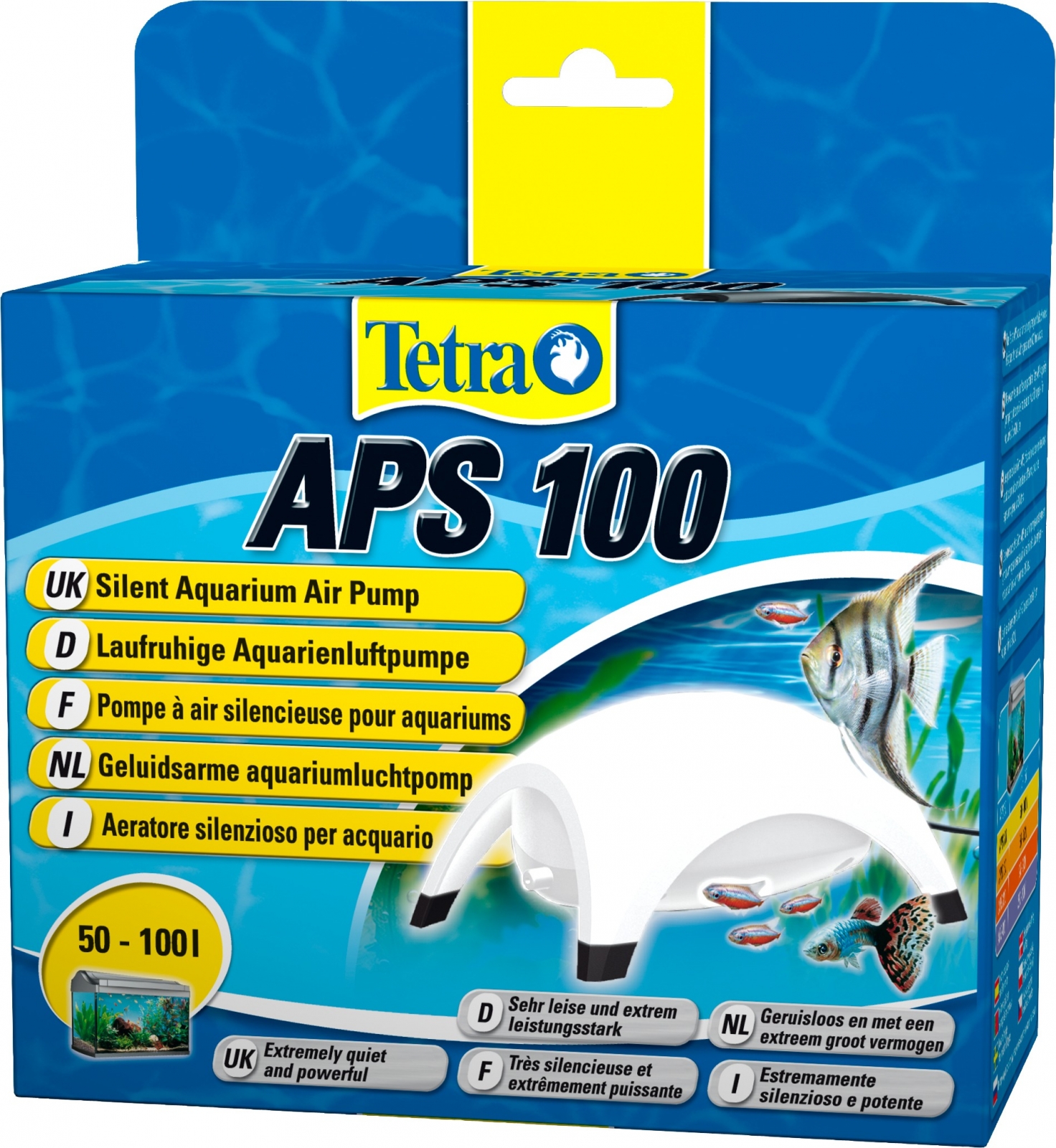 TETRA APS 100 Blanche pompe à air 100L/h puissante et silencieuse pour aquarium de 50 à 100L