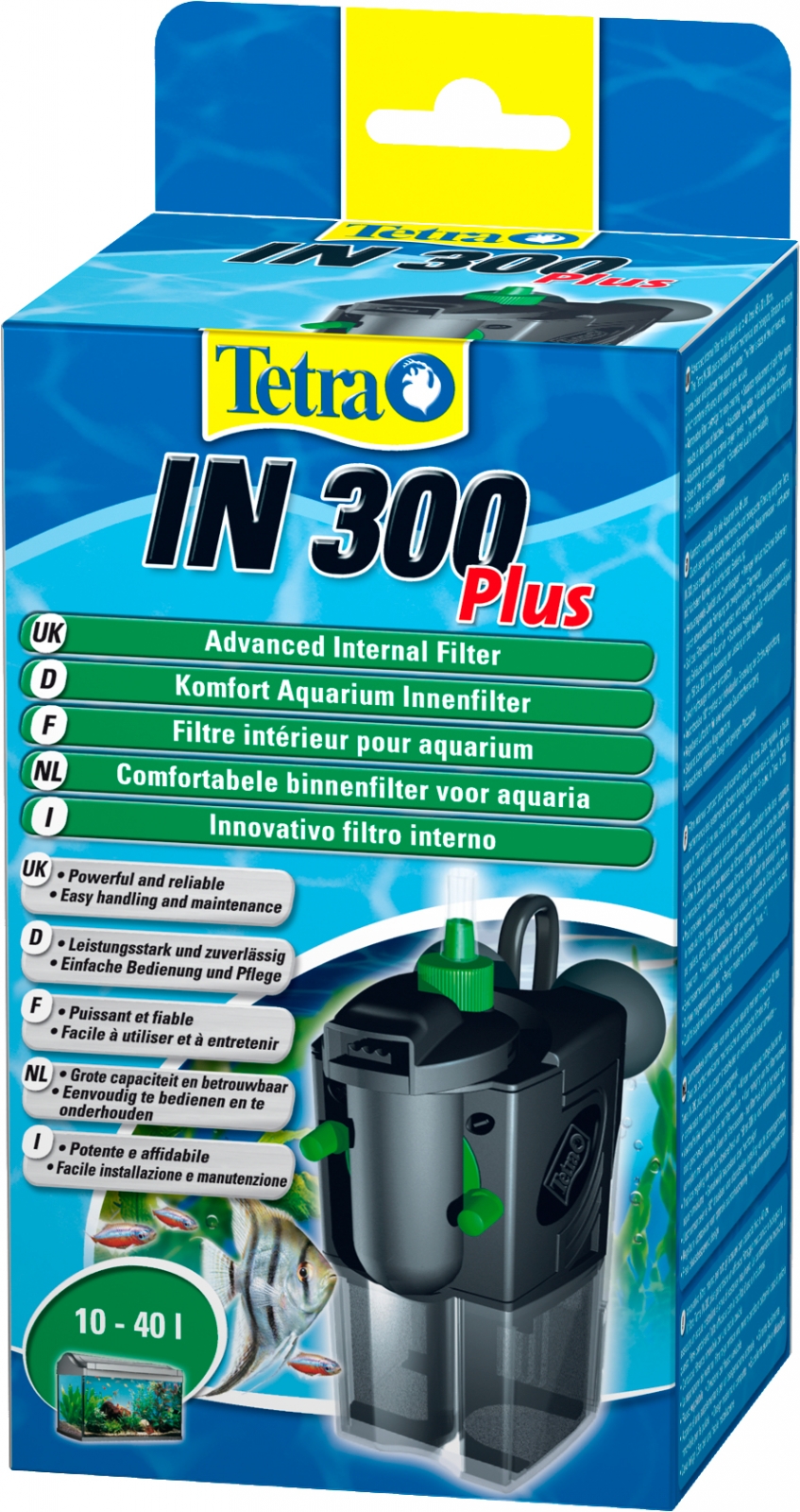 TETRA IN 300 Plus filtre interne mécanique, biologique et chimique pour aquarium de 10 à 40L