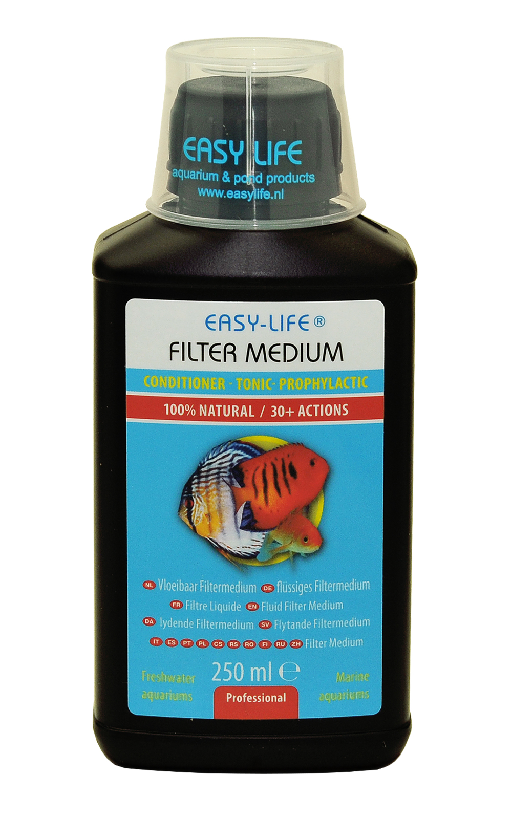 EASY-LIFE Filtre Medium 250ml conditionneur naturel multi-application pour aquariums jusqu\'à 750 litres