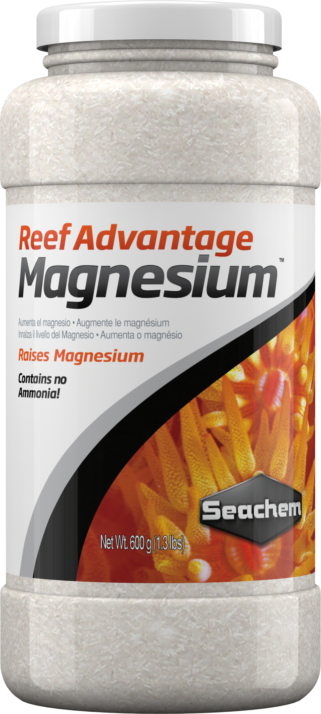 SEACHEM Reef Advantage Magnesium 600 gr. restaure le Magnesium à un niveau proche de l\'eau de mer naturelle