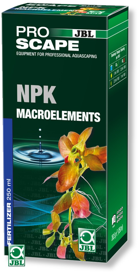 JBL ProScape NPK MacroÉlements 250 ml apporte à l’eau de l’aquarium de l’azote et du phosphore sous forme de sels