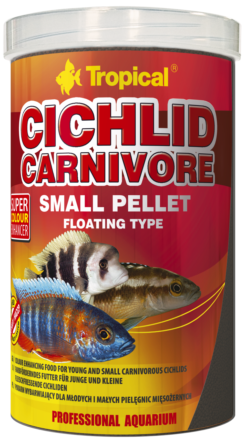 TROPICAL Cichlid Carnivore Small Pellet 5L nourriture pour cichlidés carnivores jeunes ou de petite taille