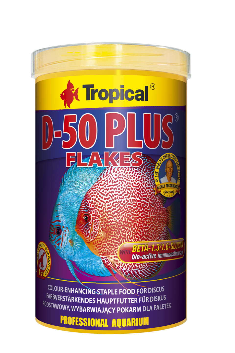 TROPICAL D-50 Plus 250ml une nourriture en flocons pour discus, riche en protéines, rehaussant la couleur, avec beta-glucan et astaxanthine