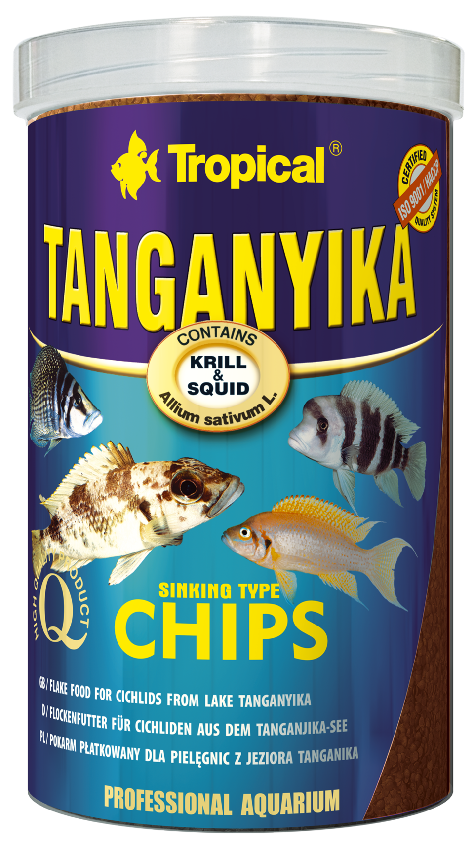 TROPICAL Tanganyika Chips 250ml chips spéciaux à multi ingrédients pour grands cichlidés du Lac Tanganyika