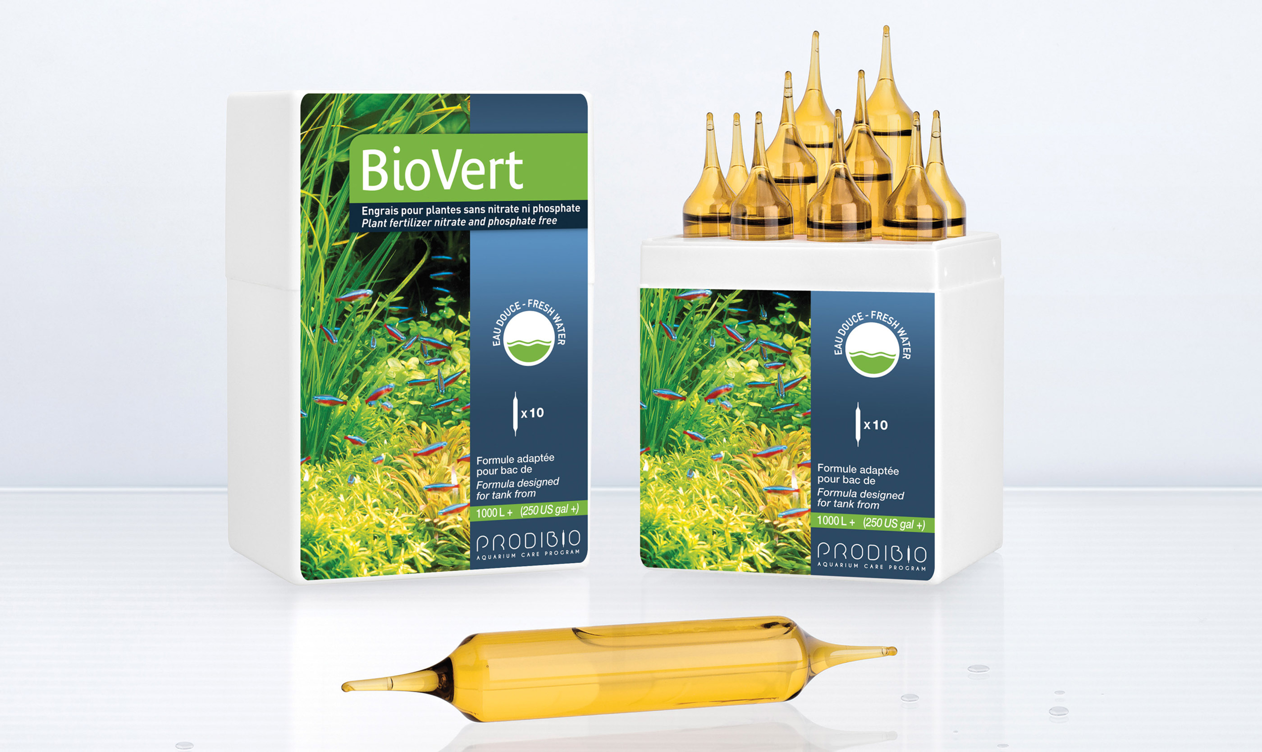 PRODIBIO BioVert Pro 10 amp. x 10ml apporte tous les éléments pour une bonne croissance des plantes. Traite jusqu\'à 20000 L