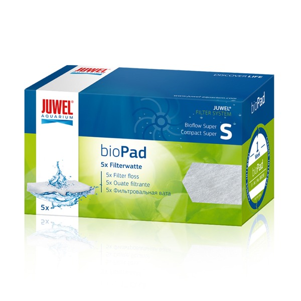 JUWEL BioPad S lot de 5 coussins de ouate pour filtre Juwel Bioflow Super / Compact Super (Rekord 60, 600, 80, 800)