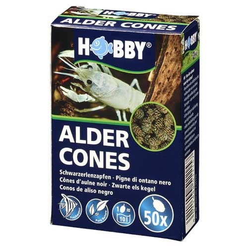 HOBBY Alder Cones lot de 50 cônes d\'Aulnes Noir pour poissons et crevettes d\'eau douce