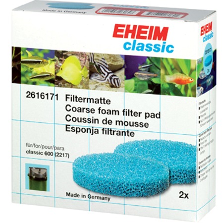 EHEIM 2 coussins de mousse bleu filtrante pour filtre Classic 2217