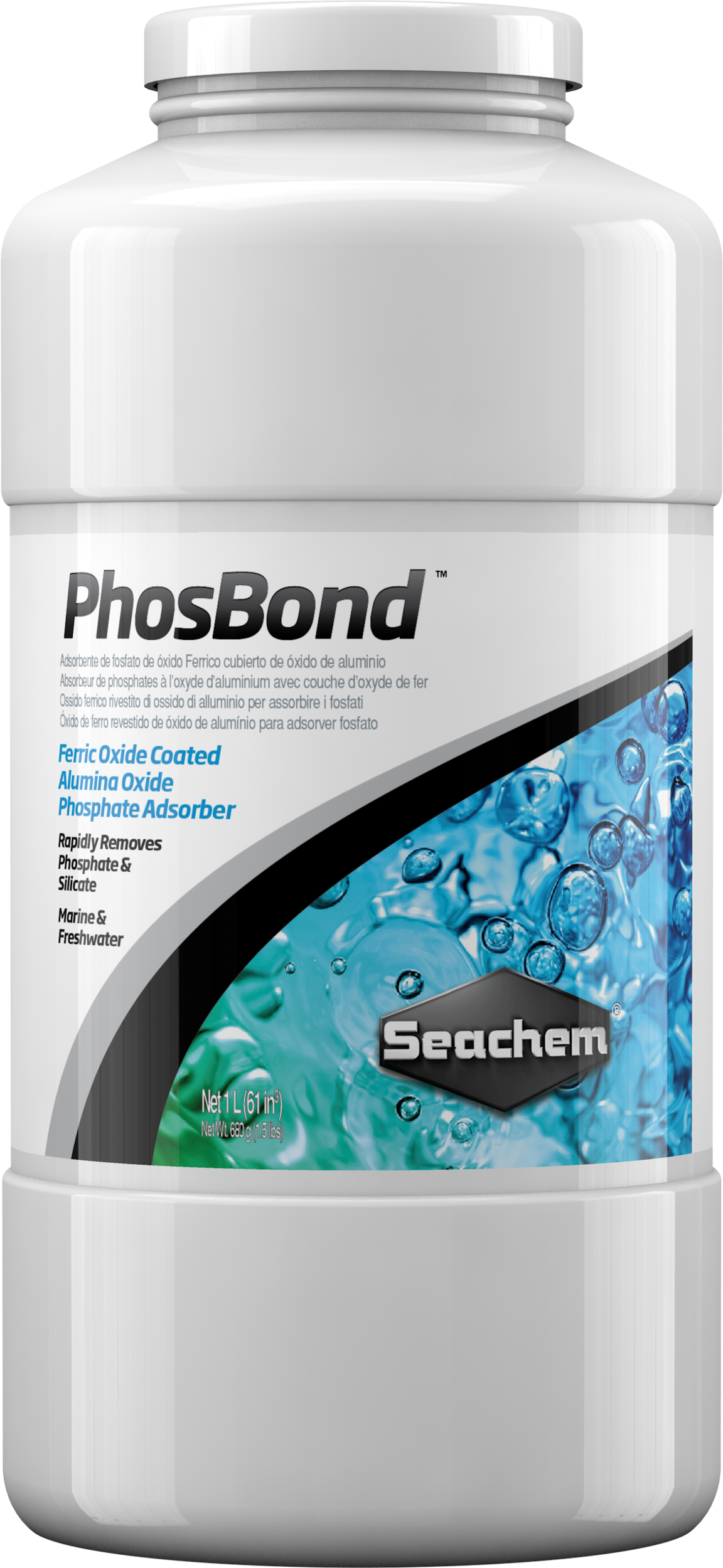 SEACHEM PhosBond 1 L élimine les phosphates et silicates en aquarium d\'eau douce et d\'eau de mer