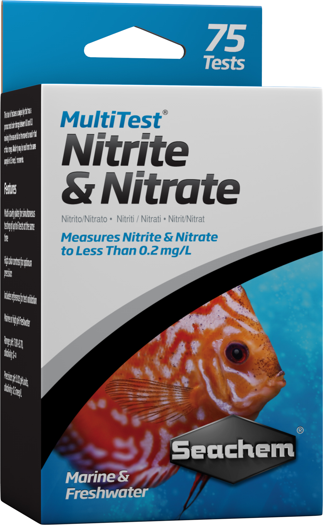 SEACHEM MultiTest Nitrite & Nitrate pour le test précis du taux de Nitrite et Nitrate en aquarium d\'eau douce et d\'eau de mer