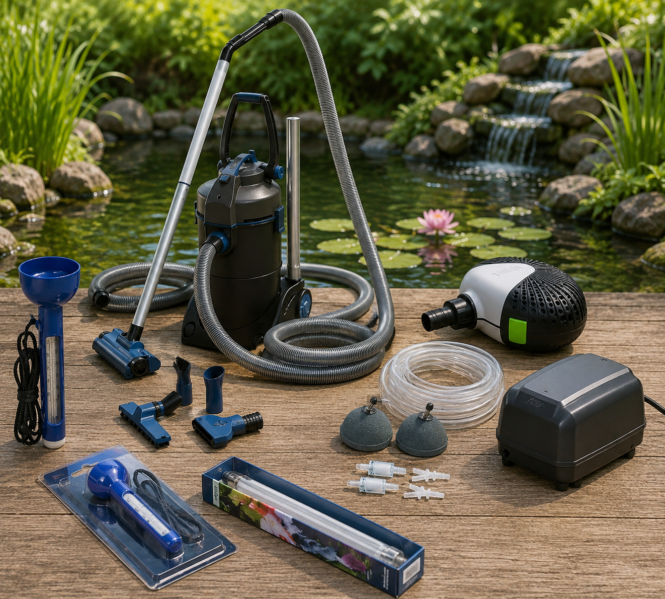 Découvrez toute notre gamme d'accessoires pour bassin de jardin !