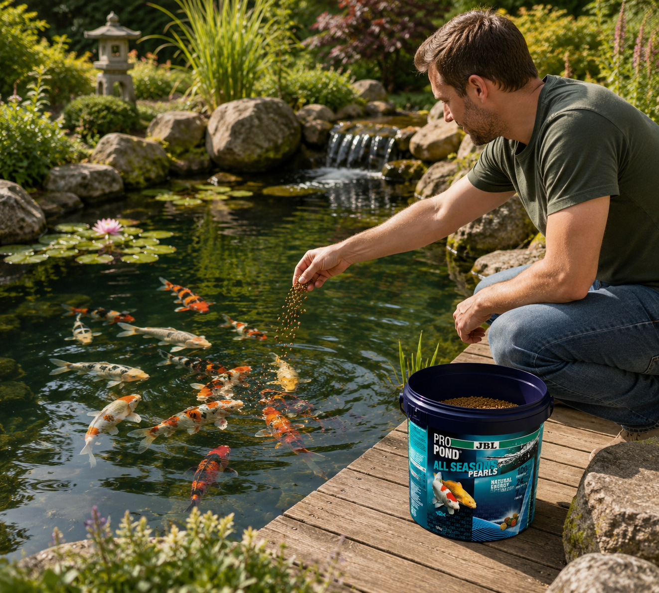 Nourritures pour poissons de bassin