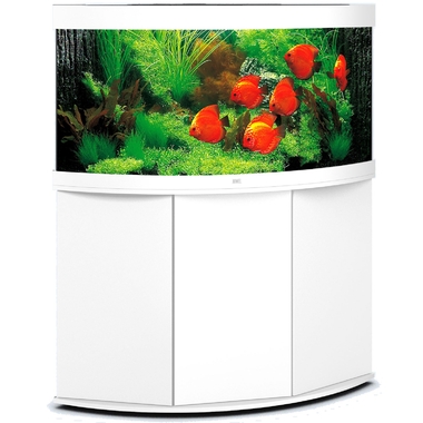 aquarium-angle-juwel-trigon-350-LED-tout-equipe-blanc-avec-meuble