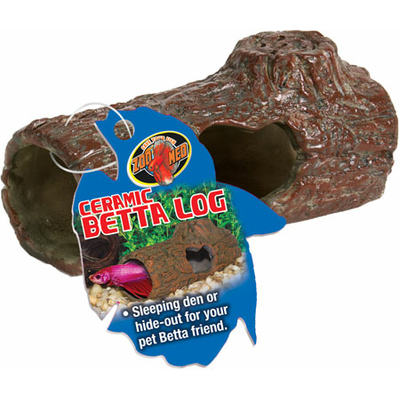 ZOOMED Ceramic Betta Log 10 cm cachette sous forme de buche en céramique pour Betta