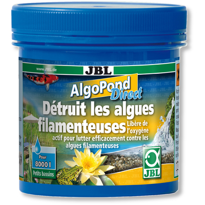 JBL AlgoPond direct 250 gr. élimine rapidement les algues filamenteuses dans les bassins jusqu'à 5000 litres