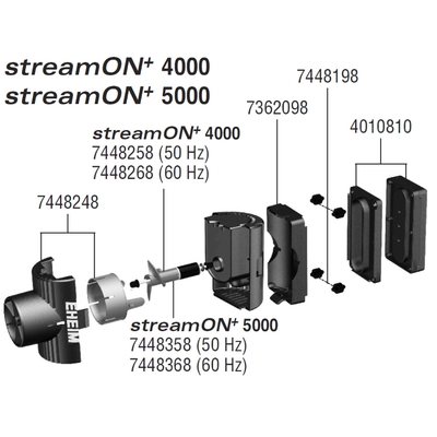 EHEIM Pièces détachées pour pompe de brassage StreamON+ 4000 et 5000 (1081 / 1082)
