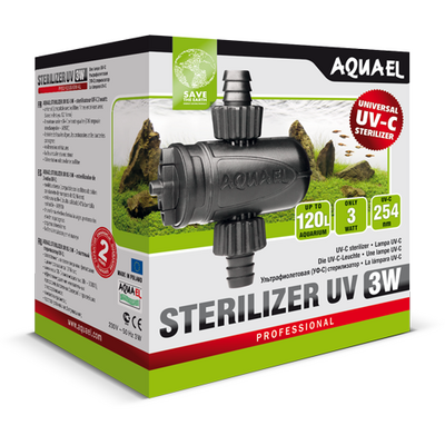 AQUAEL AS 3W stérilisateur UV pour filtre avec tuyau 12/16mm et aquarium jusqu'à 120L