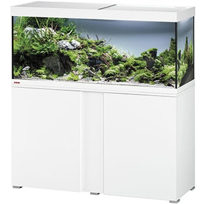 EHEIM Vivaline LED 240 L ensemble aquarium 120 cm avec meuble Blanc, éclairage LEDs, chauffage et filtre externe Ecco Pro 300