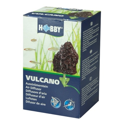 HOBBY Vulcano diffuseur d'air décoratif et naturel en pierre de lave pour l'apport d'oxygène en eau douce