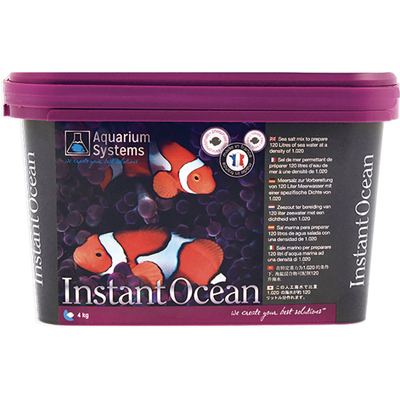 AQUARIUM SYSTEMS Instant Océan 4 kg sel pour aquarium marin sans ou avec peu de coraux. Donne 120L d'eau de mer