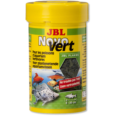 JBL Novo Vert 100 ml flocons de spirulines au plancton pour poissons herbivores