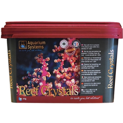 AQUARIUM SYSTEMS Reef Crystals 4 kg sel pour aquarium récifal avec coraux. Donne 120L d'eau de mer