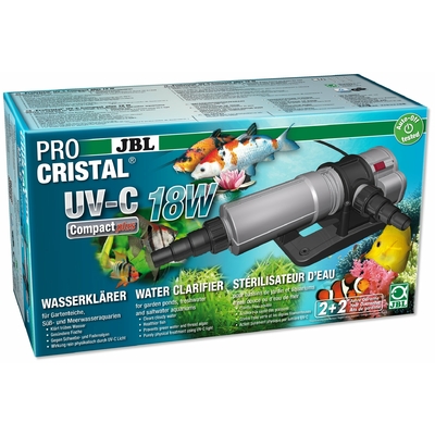 JBL ProCristal Compact Plus UV-C 18 W stérilisateur UV pour aquarium de 200 à 1500 L et bassin jusqu'à 15000 L