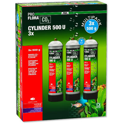 JBL ProFlora CO2 Multi Cylinder 500 U lot de 3 bouteilles de CO2 de 500 gr. à usage unique