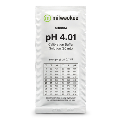 MILWAUKEE Solution d'étalonnage pH 4.01 20 ml pour électrodes pH et pH-mètre toutes marques