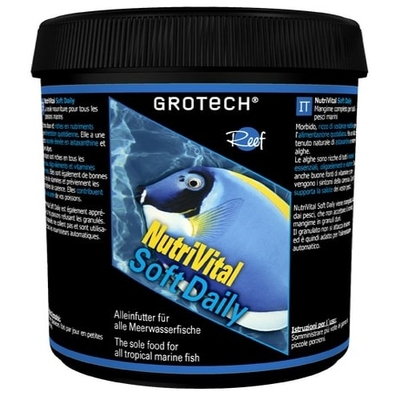 GROTECH NutriVital Soft Daily 0,6 à 0,9 mm 325 gr nourriture pour poissons marins avec vitamines et protecteur anti-parasites