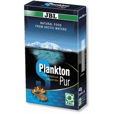 JBL Plankton Pur S 8 x 5g plancton frais et pur pour poissons d'eau douce et d'eau de mer de 2 à 6 cm. Portions pour aquarium de plus de 200L