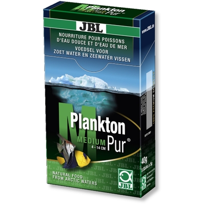 JBL Plankton Pur M 8 x 5g plancton frais et pur pour poissons d'eau douce et d'eau de mer de 4 à 14 cm. Portions pour aquarium de plus de 200L