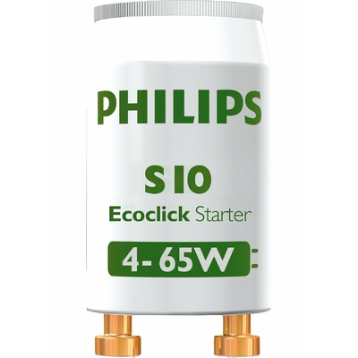 PHILIPS S10 starter pour tubes d'éclairage T8 de 4 à 65W alimentés par un ballast ferromagnétique