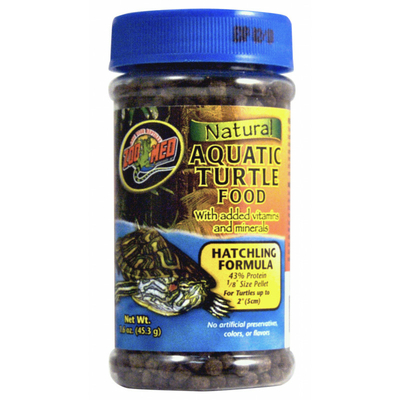 ZOOMED Natural Aquatic Turtle Hatchling 45,3 gr nourriture flottante en granulé pour bébés tortues jusqu'à 5 cm