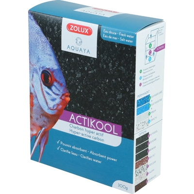 ZOLUX ActiKool 2 600 ml charbon super actif qui clarifie et absorbe les toxines en aquarium d'eau douce et d'eau de mer