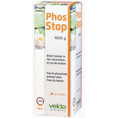 VELDA Phos Stop 1000 gr fixateur de phosphates pour prévenir les problèmes d'algues en bassin. Traite jusqu'à 20000 L