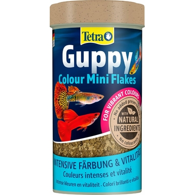 TETRA Guppy Colour Mini Flakes 250 ml aliment complet réhaussant les couleurs des guppies