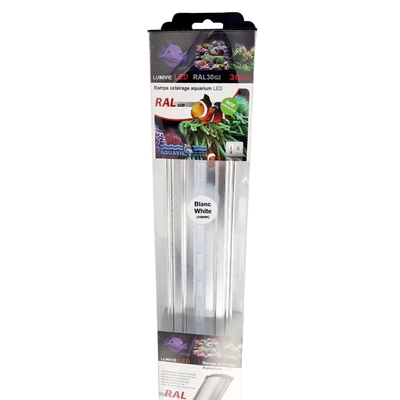 AQUAVIE Lumivie RAL G2 SB 6W 30 cm rampe d'éclairage LEDs Blanches 10000K pour aquarium d'eau douce et d'eau de mer