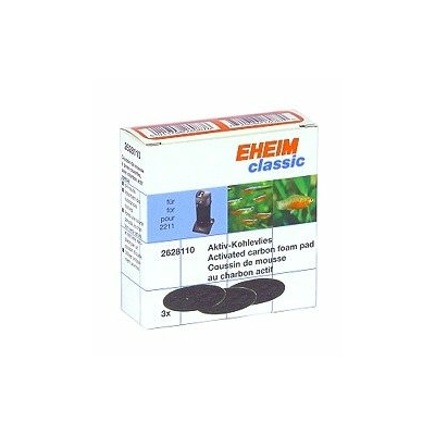 EHEIM 3 coussins de mousse filtrante au charbon actif pour filtre Classic 2011 et 2211