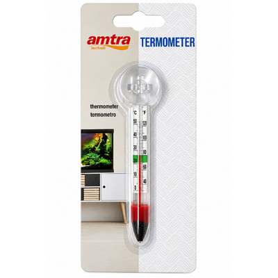 AMTRA Thermomètre avec ventouse pour aquarium d'eau douce et d'eau de mer