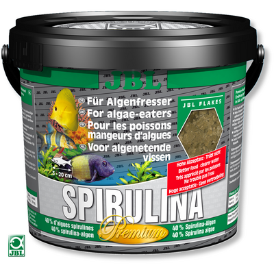 JBL Spirulina 5,5L flocons spéciaux pour mangeurs d'algues en eau douce et de mer