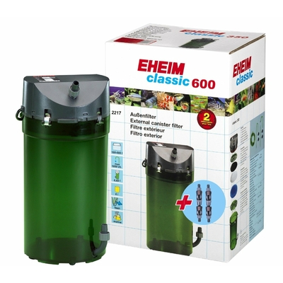 EHEIM Classic 2217 filtre externe pour aquarium jusqu'à 600L avec mousses filtrantes et doubles robinets