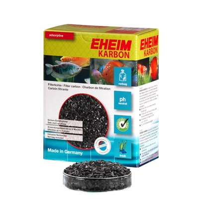 EHEIM Karbon 1L charbon actif avec filet  pour l'élimination des substances nocives dissoutes et les résidus médicamenteux