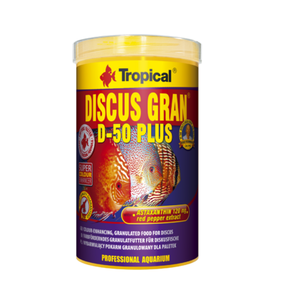 TROPICAL Discus Gran D-50 Plus 250ml granules descendantes rehaussant la couleur pour discus