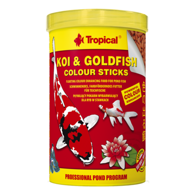 TROPICAL Koi & GoldFish Colour Sticks 11L nourriture flottante rehaussant la couleur pour poissons de bassin
