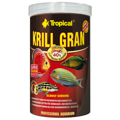 TROPICAL Krill Gran 100ml nourriture en granulées pour poissons d'eau douce et d'eau de mer, rehaussant la couleur, avec krill
