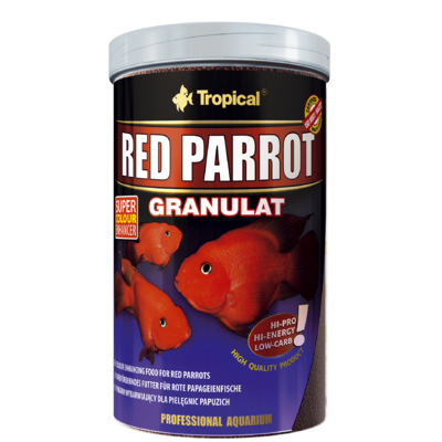 TROPICAL Red Parrot Granulat 1L nourriture rehaussant la couleur pour poissons perroquets rouges