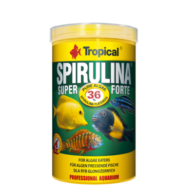 TROPICAL Super Spirulina Forte 1000ml nourriture végétale en flocons, à haute teneur en spirulina (36%)